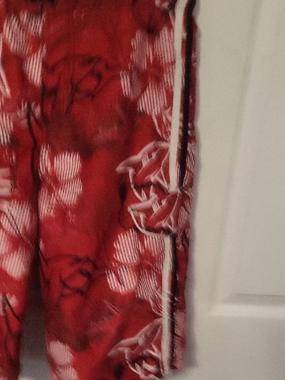 OP Red Floral Cargo Swim Shorts with White Trim